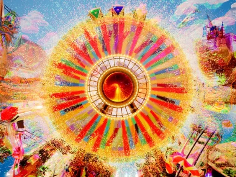 Grafica ufficiale di Crazy Time con la ruota colorata